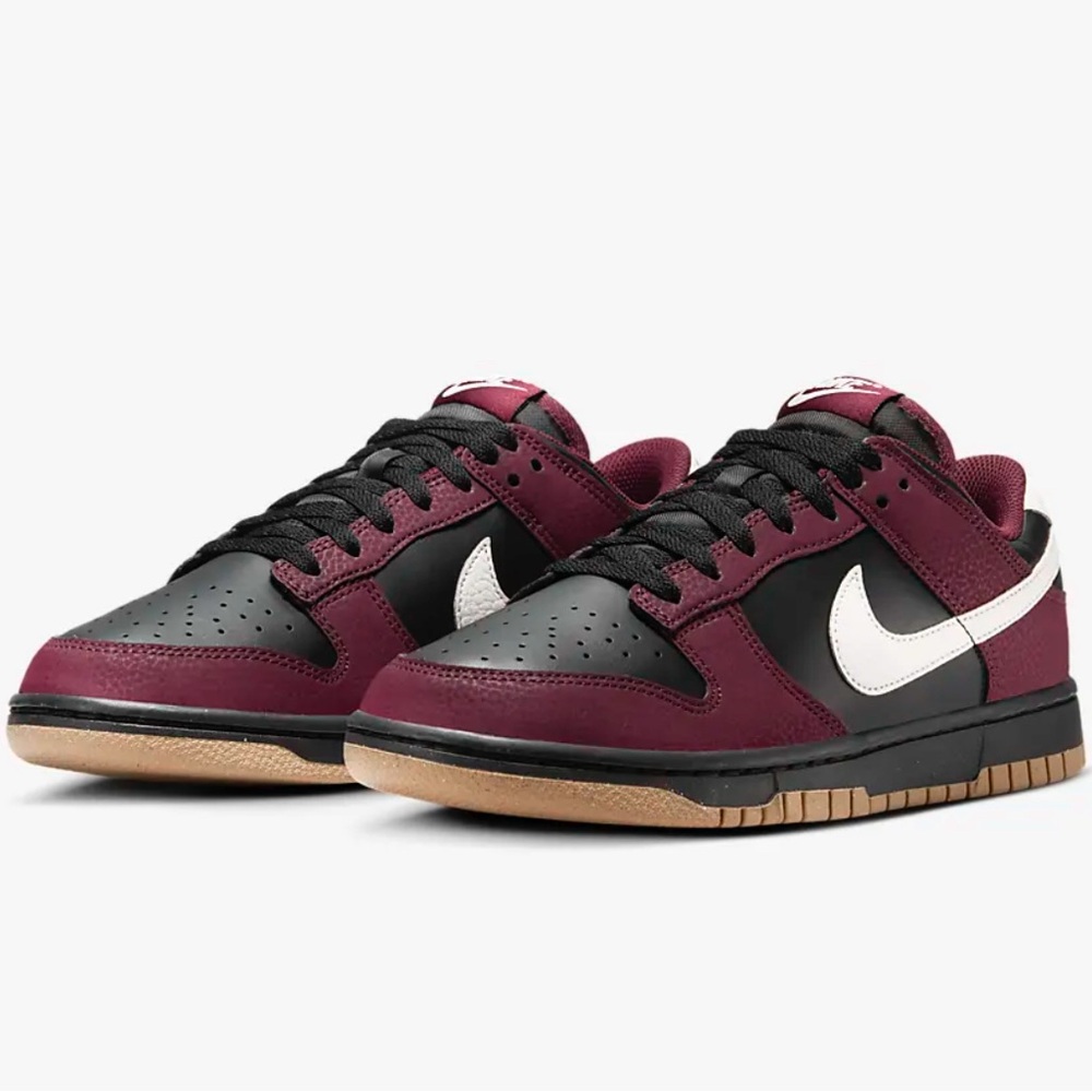 Nike Dunk Low Next Nature Women's Sz 8 Burgundy Crush/Black/Khaki/Phantom